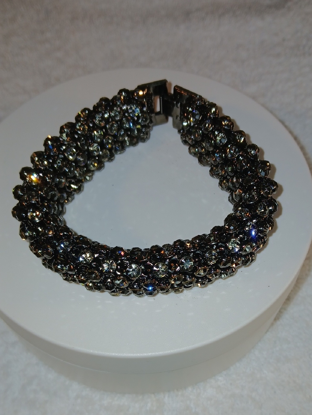 Women's Black Crystal Stretch Bracelet - Unbranded